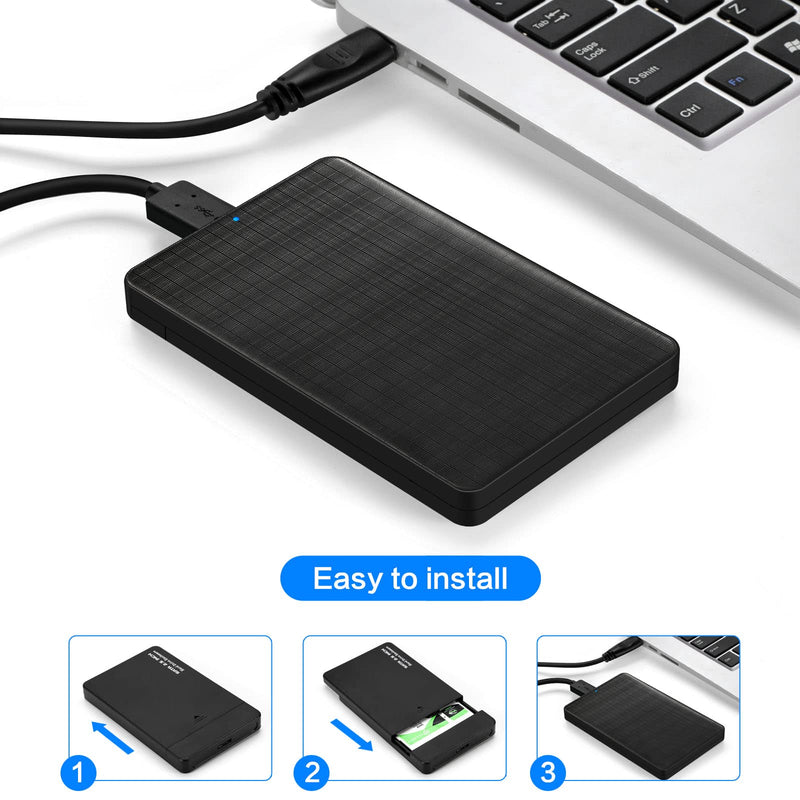 2.5 inch Hard Drive Enclosure USB 3.0 to SATA III for SSD & HDD 9.5mm 7mm External Hard Drive Disk Case Compatible for WD Seagate Toshiba Samsung Hitachi