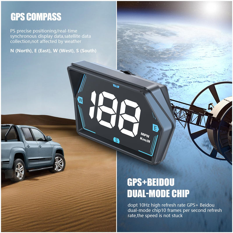 G20 Digital GPS Speedometer, Universal Head-Up Display for Cars, Small LED Display Speed MPH Compass Direction, Plug and Play for All Vehicles