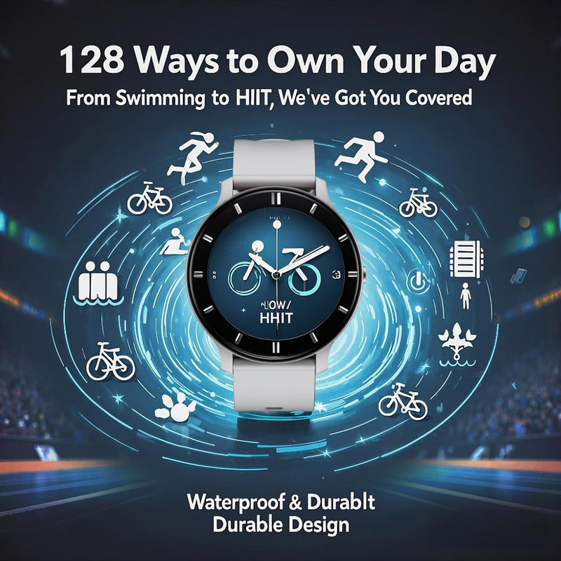 Smart Watch for Men Women (Answer/Make Calls), 128 Sports Modes, IP68 | Tracks heart rate & sleep. 15-min fast charging, 35-day battery. 128 sports modes, ideal for daily fitness tracking Pearl silver