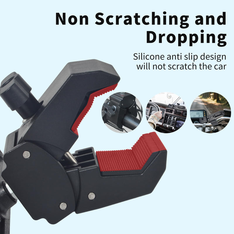 [AUSTRALIA] - HYS Radio & Speaker Mic Clamp Mount Holder - Quick Release for Uniden BC906W Wireless CB Microphone and Speaker, Marine Radio, Walkie Talkie, Police Scanner w/ Belt Clip & Knob Holder Base HYSZ10AL 