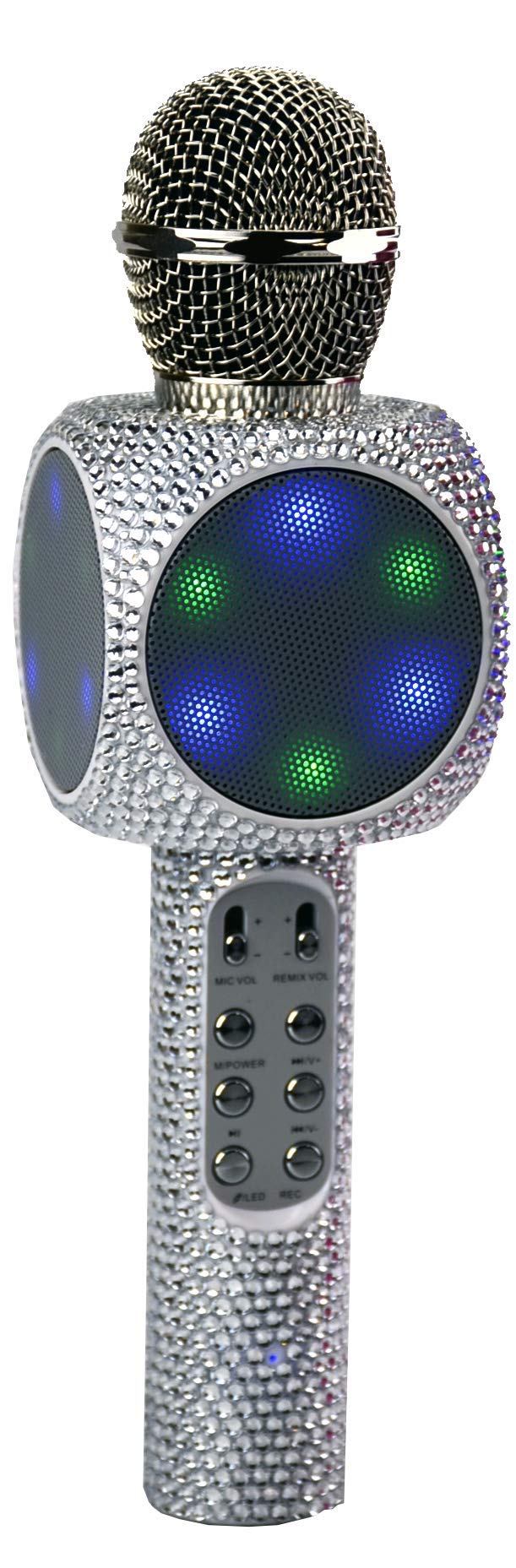 Sing-Along Bling Bluetooth Karaoke Microphone and Bluetooth Stereo Speaker All-in-One (Silver Bling) Silver Bling