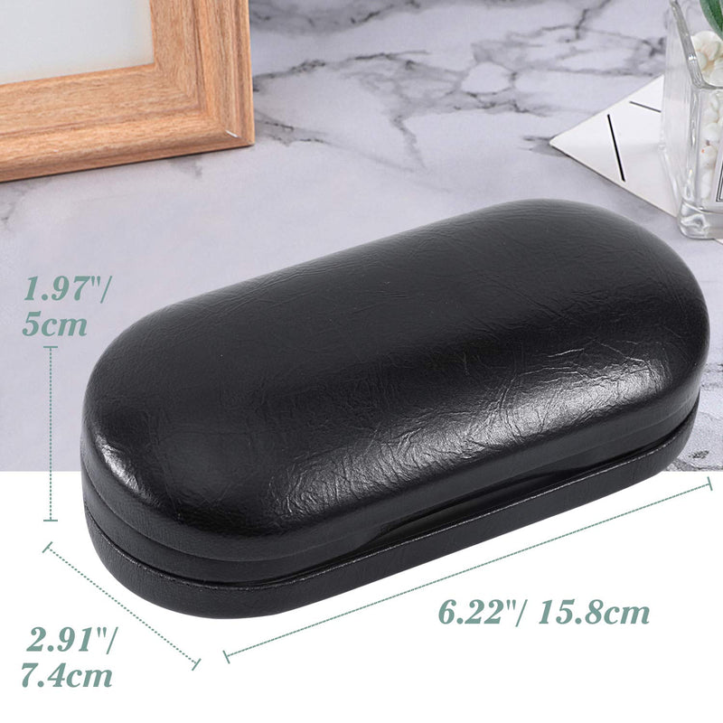 [AUSTRALIA] - MoKo Double Eyeglass Case, Contact Lens Case with Mirror Tweezers Remover, 2 in 1 Double Sided Portable Contact Lens Box Holder Container Soak Storage Kit Sunglasses Pouch for Men & Women, Black 