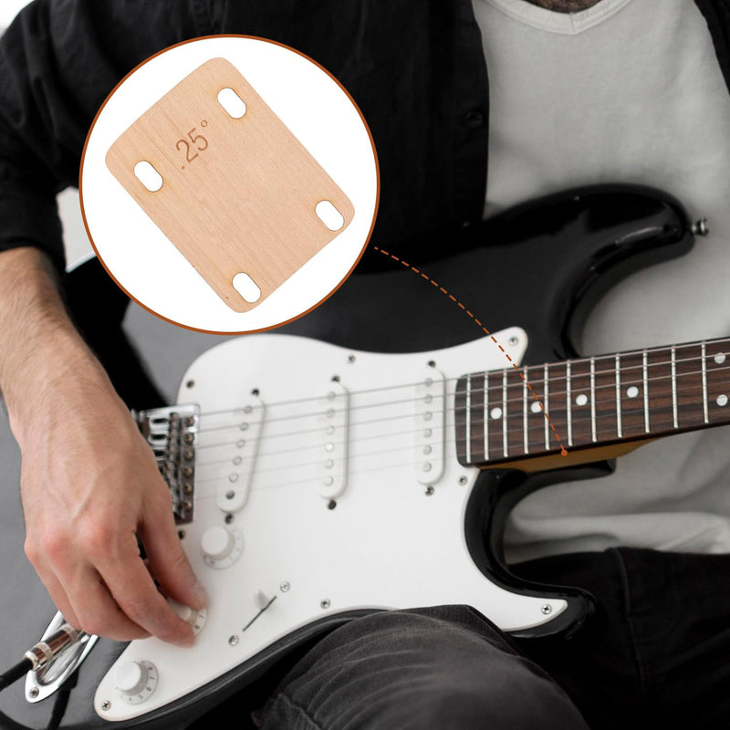 [AUSTRALIA] - 3pcs 25° Guitar Neck Shims, Solid Maple Wood Guitar Neck Shim Protection 25 Degree Guitar Neck Plate Tool for Guitar Bass Repairing 