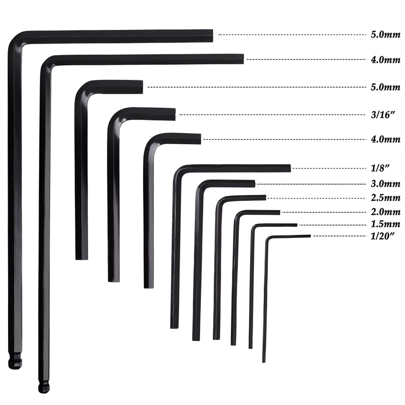 [AUSTRALIA] - MIECOO 12PCS Guitar Luthier Repair Tool Kit, Includes 11PCS Guitar Bass Neck Bridge Nut Screw Adjustment Truss Rod Allen Wrenches and Guitar String Action Ruler Gauge for Guitar & Bass 12-Pieces 