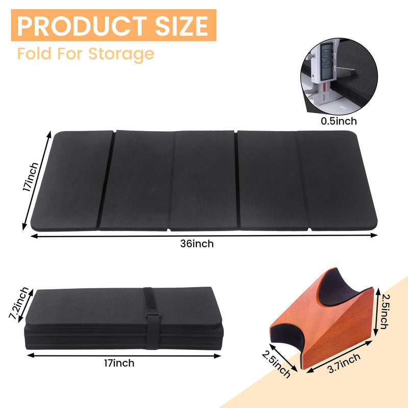 MABOZOO Foldable Guitar Work Mat and Wooden Neck Rest, 0.5 Inch Thick Guitar Repair Mat and Support for Repair, Repair and Maintenance Kit Tool for Guitar Bass, Acoustic, Banjo Mandolin Ukulele