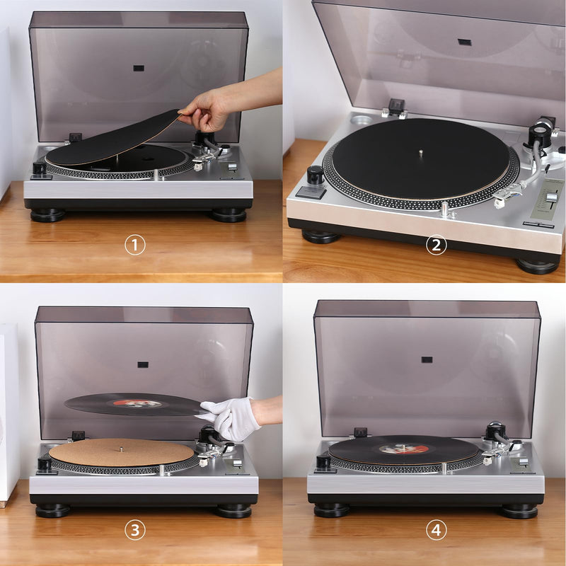 [AUSTRALIA] - Nobsound Turntable Slip Mat: Anti-Static Platter Pad for 12-Inch LPs, Cork + Leather Reversible 3mm, Cuts Rumble for Home & Studio Use, Audiophiles 