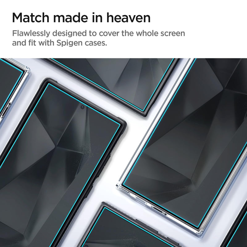 Spigen Tempered Glass Screen Protector [GlasTR EZ Fit] designed for Galaxy S24 Ultra [Case Friendly] - 2 Pack