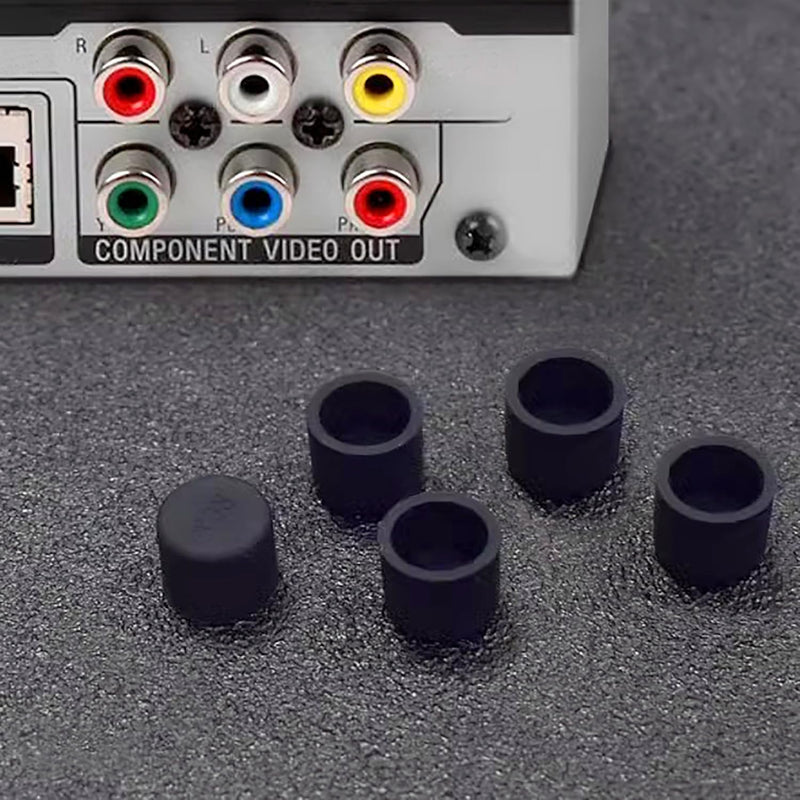 [AUSTRALIA] - 30 pcs Silicone RCA Port Anti-Dust Stopper Cap Dustproof Cover Plug Protector, for Desktops Amplifiers DVD TV etc,Black 