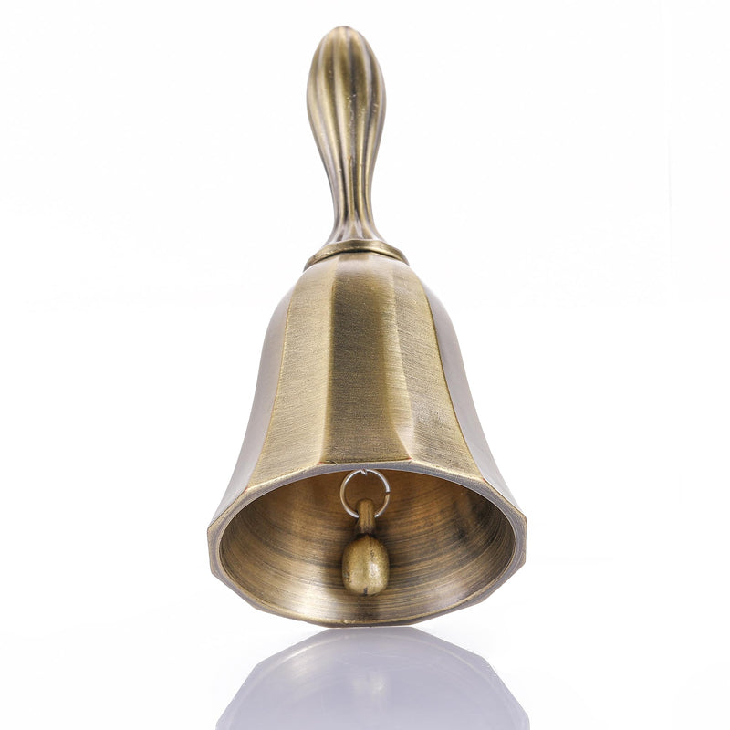 Super Loud Solid Brass Hand Call Bell for Ringing at Wedding, Hand Bells for Seniors Bedside, Teacher Classroom Bell, Dinner Bell, Tibetan Bells, Meditation Bell, Gift for Bedridden Kids Mom