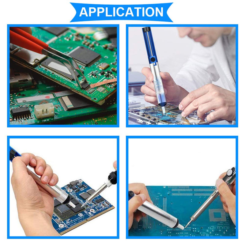 Youmile Soldering Suction Desoldering Pump, Vacuum Pump, Soldering Remover, Soldering Accessories with Desoldering Wick, 2 Pieces Replacement Nozzle, 2 Pieces Heat-resistant Hose