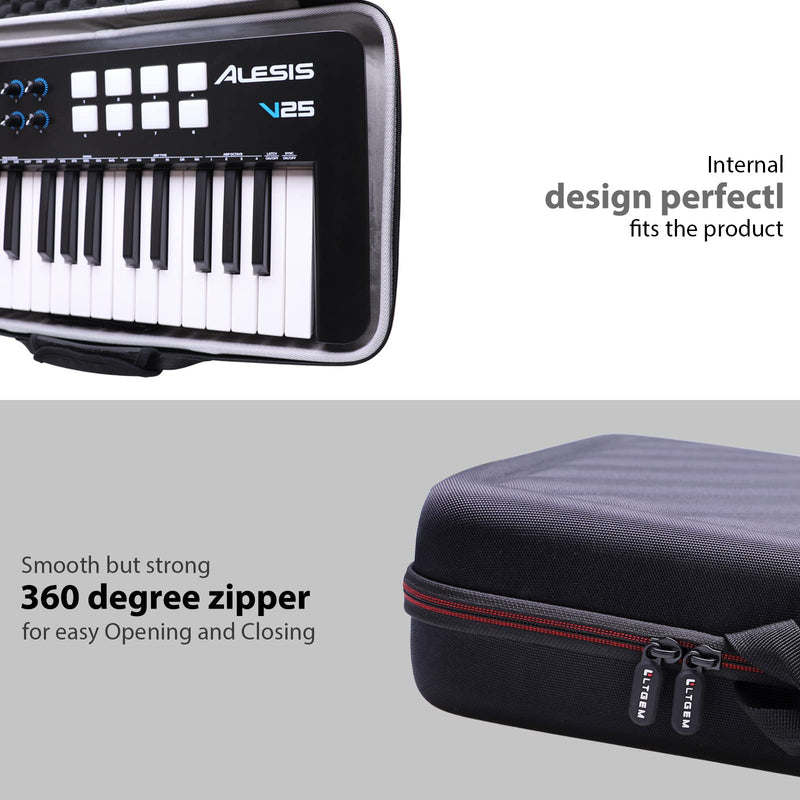 LTGEM Controller Case for Alesis V25 MKII USB MIDI Keyboard Controller Hard Storage Travel Protective Carrying Bag Alesis V25 MKII Case
