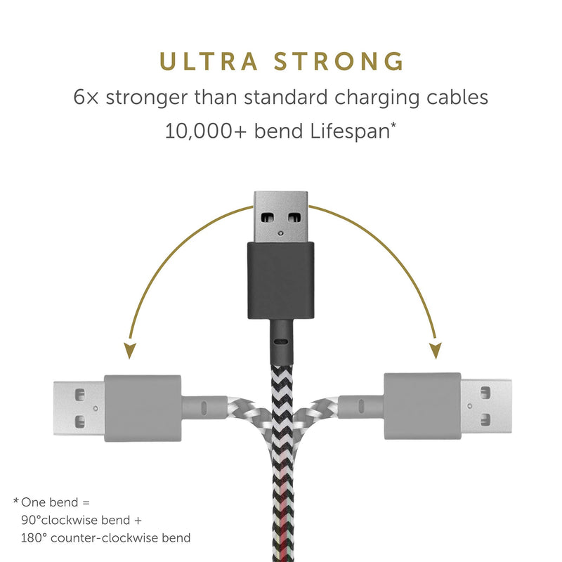 Native Union Belt Watch Cable - 4ft Ultra-Strong Reinforced [MFi Certified] Durable USB Charging Cable Compatible with Apple Watch, Leather Strap (Zebra) Zebra
