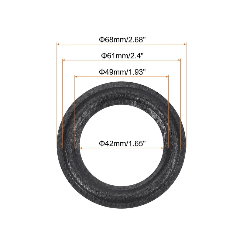 [AUSTRALIA] - MECCANIXITY Rubber Speaker Foam Edge Surround Rings 2.5 Inch 42mm x 68mm Perforated Subwoofer Rings Replacement Parts for Speaker Repair or DIY Black 2 Pcs 