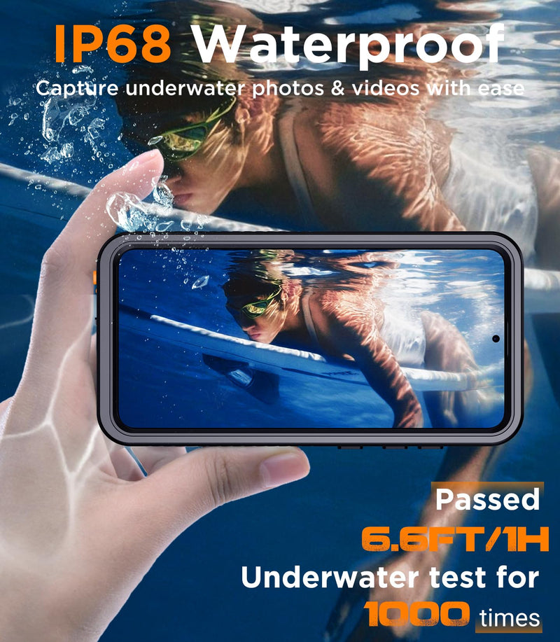 Compatible with Samsung Galaxy S25 Case Waterproof with Belt Clip Holster, Built-in Lens & Screen Protector Military Grade Shockproof Dropproof IP68 Underwater Full Body Phone Case