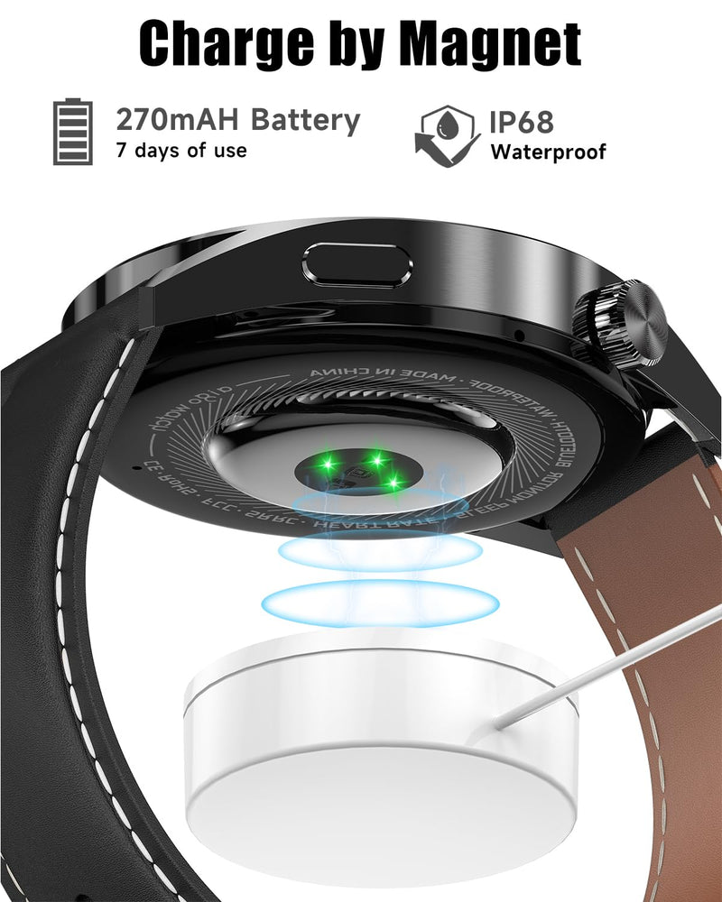 aigo Smart Watch for Men with Heart Rate Monitor, Fitness Tracking, 100+ Exercise Modes,Blood Oxygen Monitoring,Calorie Counter and Waterproof Watches for iOS and Android Phones Black