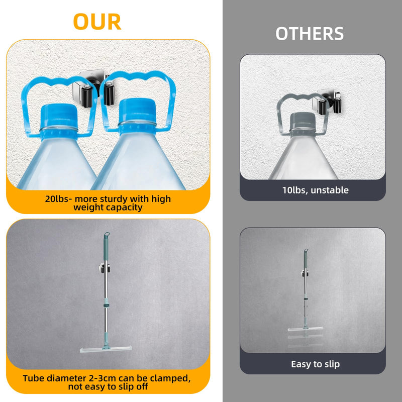 Trukafie Pack of 12 Broom Holder Wall Tool Holder Stainless Steel Garden Tools Tool Holder Wall Garden Tool Holder for Garden Kitchen Bathroom Garage Shovel Mop