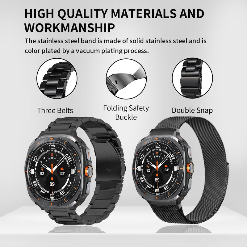 GOLDTOLUCK Compatible with Samsung Galaxy Watch 7 Band Ultra 47mm (2024) Men Women