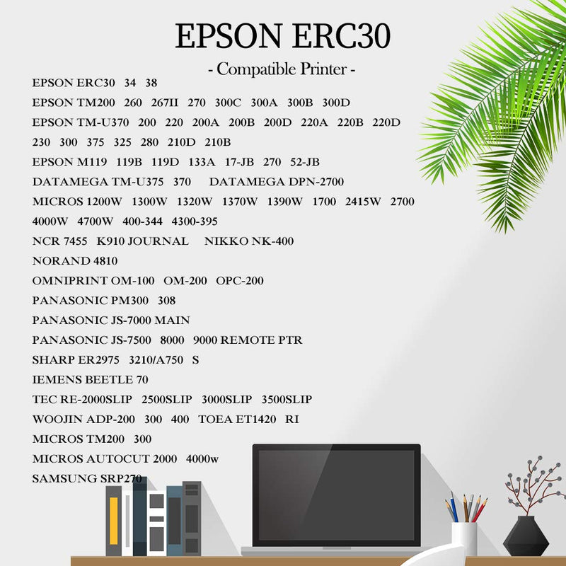 Bigger Replacement for ERC-30, ERC 30 34 38 B/R Compatible Ribbon Used with Epson ERC30 ERC34 ERC38 NK506 Printer (Black and Red, 12 Pack)