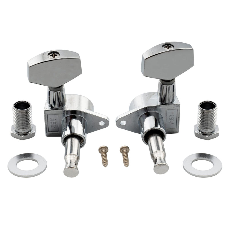 [AUSTRALIA] - Musiclily Basic R15A 3R3L 15:1 Ratio Full Sealed Machine Heads Tuners Tuning Pegs Keys with Big Hex Button Right Angle Screw for Acoustic Electric Guitar, Chrome 3R3L Chrome 