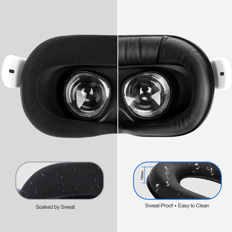 SUPERUS Head Strap and Face Cover Pad & Lens Cover for Quest 2, VR Accessories Compatible with Oculus/Meta Quest 2