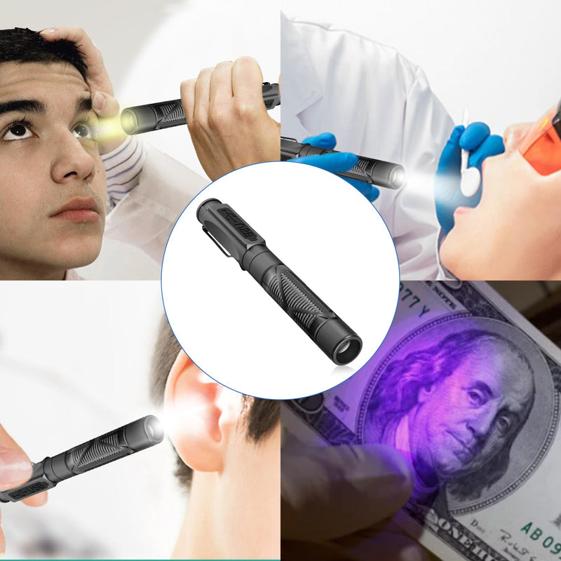 Diagnostic Light Pupil Light, 3-Colour Light, Rechargeable USB, Portable LED Pen Lamp with Pocket Clip, Pupil Light, Emergency Service for Nurses, Students, Doctors