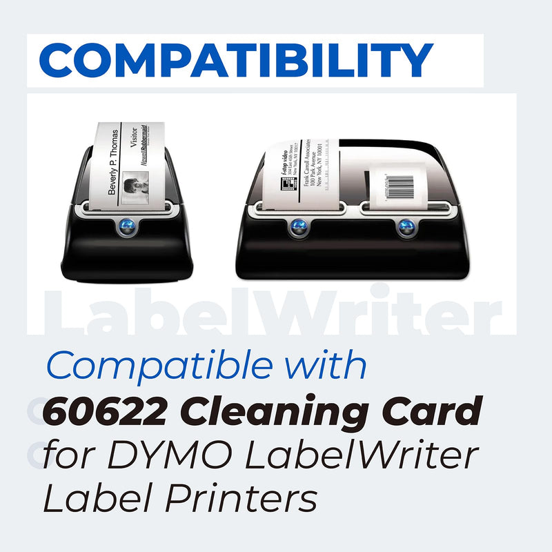 10 Pc 60622 Cleaning Card Compatible with Dymo LabelWriter 550 450 5XL 4XL Label Printer Cleaning Sheets Swipe, 3.375 x 2.125 Inch Card Reader POS Direct Thermal Swiper Cleaner