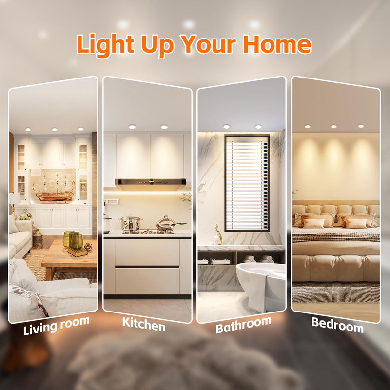 YindaLux Set of 3 LED Recessed Spotlights 230 V 3 W 3000 K Warm White Ultra Flat 300LM Bore Hole 55-58 mm and 15 mm Flat IP44 Furniture Recessed Light for Mirror Cabinet Brushed Nickel 3 Stück Brushed Stainless Steel 3000 K