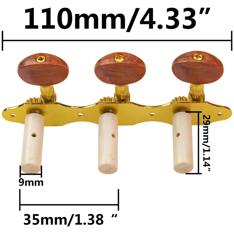 [AUSTRALIA] - Classical Guitar Tuners Machine Heads Tuning Keys String Pegs 3L 3R 1:14 Compatible with Classical Guitar 
