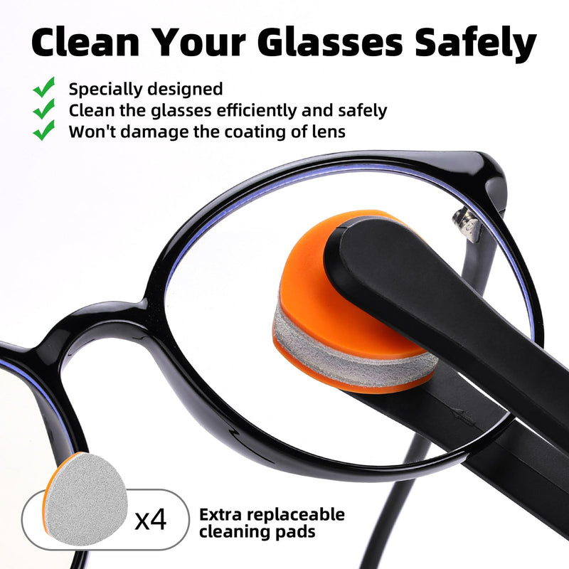 Glasses Cleaning Kit Eyeglass Cleaner, Anti Fog Lens Cleaner Spray with Microfiber Lens Cleaning Cloth, Eye Glass Repair Kit with Screws and Screwdriver, Nose Pads, Portable Glasses Cleaner Tool Light Black