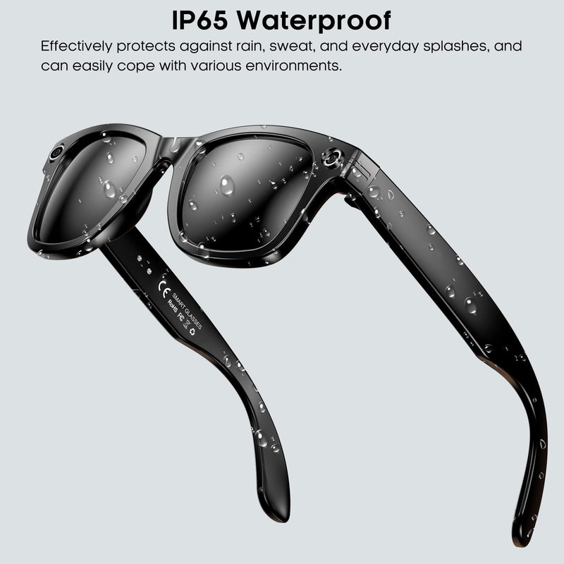 Yowow BIT AI Smart Camera Glasses with 4K Ultra-Wide Anti-Shake Camera, HD 1080P Videos, Vlog Recording, AI Translation, AI Voice Assistant, Open Ears, Wi-Fi Transmission, Music Control