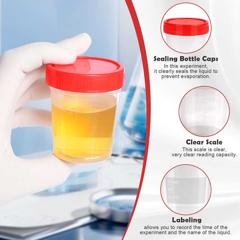 Urine Cup with Screw Lid, 25 Pieces 120 ml Sample Cups, Urine Sample Cup, Sample Container, Urine Container for Crafts, Medicine, Urine Samples