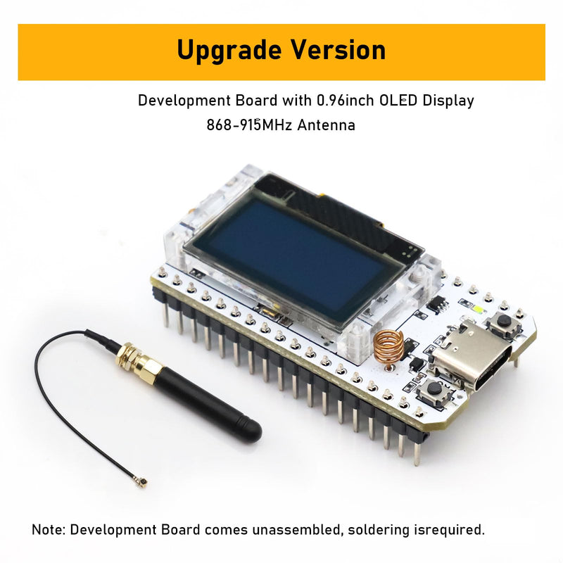 [AUSTRALIA] - APKLVSR LoRa ESP32 Development Board, LoRa V3 Board with OLED Display and Antenna USB C Dual-Core IOT Board 240MHz Bluetooth WiFi Module 863 928MHz for Arduino (Pack of 2) 2 PCS 