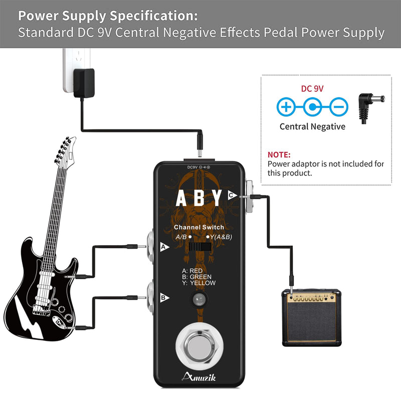 [AUSTRALIA] - Amuzik Switch Box Pedals Functional ABY BOX Switch Guitar Pedal Selector Audio Channel Pedal for Guitar Mini Size True Bypass 
