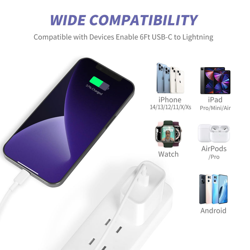 [AUSTRALIA] - i.Phone Charger Fast Charging,[MFi Certified] 2Pack 20W Type C Fast Charger Block with 6FT USB C Charger Cable Compatible for i.Phone 14/13/12/11 Pro Max/11/Xs Max/XR/X,i.Pad,AirPods Pro 