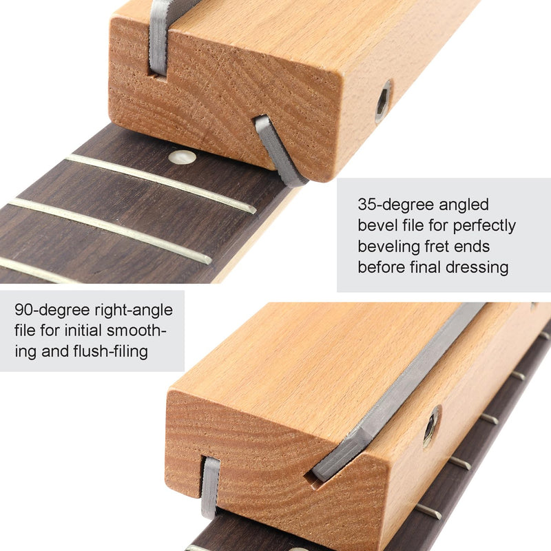 Metallor Guitar Fret Beveling File Wood Guitar Fret Crowning File Chamfering File Wood Cutting Edge Tool Fret End Dressing Guitar Luthier Tool Repair Tools.