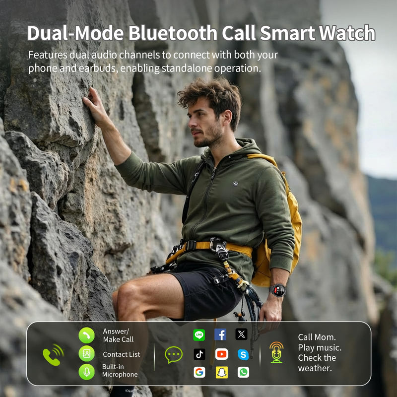 Smart Watches for Men (Answer/Make Call), 1.53" HD Military Smartwatch, 50+ Days Extra-Long Battery Life Fitness Tracker, Flashlight/110+Sports/Heart Rate/Sleep Monitor/IP68 Waterproof Android iOS