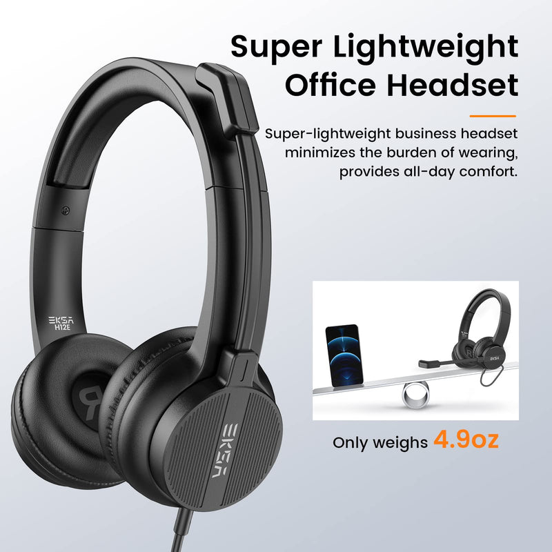 [AUSTRALIA] - Headsets with Microphone for Laptop, 3.5mm Wired Computer Headset Super-Lightweight Noise Cancelling Headphones with in-line Control Volume & Mute, PC Headset Perfect for Classroom, Home or Office 3.5mm Computer Headset 