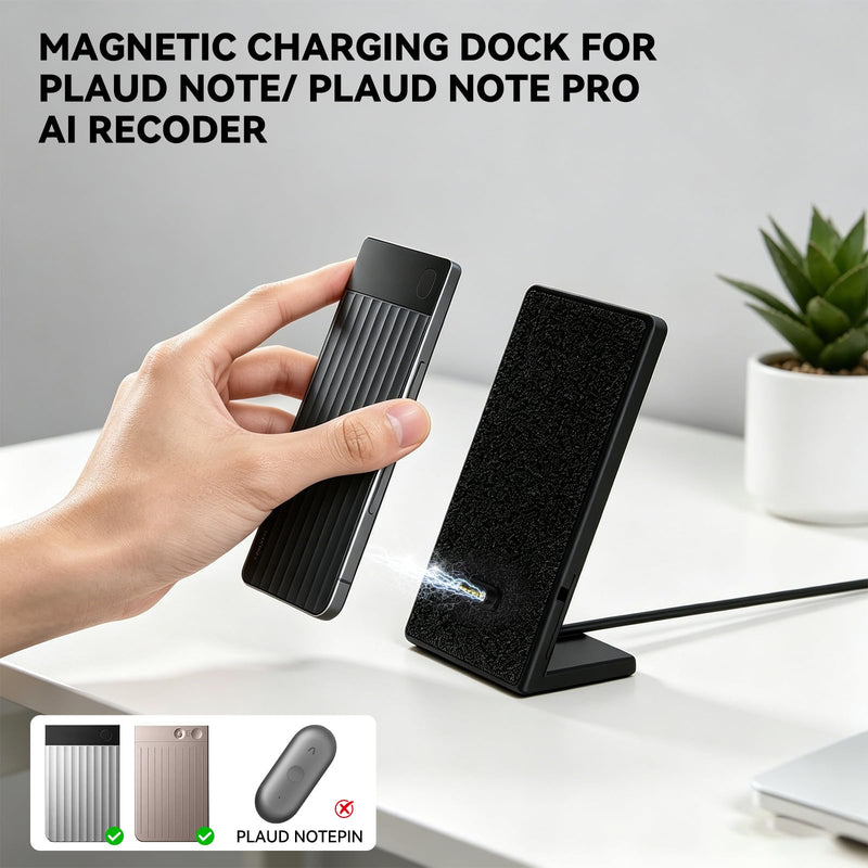 Charging Stand with USB-A Charging Cable Cord for Plaud Note/Plaud Note Pro AI Voice Recorder (3D Printed Stand