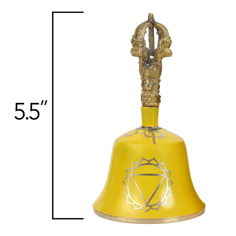 Yellow Solar Plexus Tibetan Bell (Note G) - 5.5 Inches H x 3 Inches D - Chakra Meditation Harmony Solar Plexus Yellow