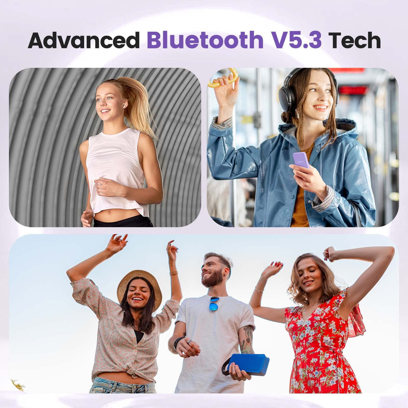 [AUSTRALIA] - 32GB MP3 Player with Bluetooth 5.3, AGPTEK A09X 2.4" Screen Portable Music Player with Speaker Lossless Sound with FM Radio, Voice Recorder, Supports up to 128GB, Purple 