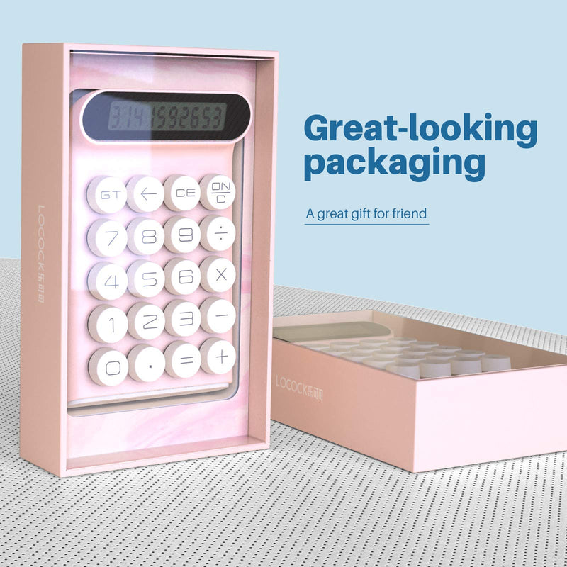 Mechanical Switch Calculator,Handheld for Daily and Basic Office,10 Digit Large LCD Display (Pink) Pink