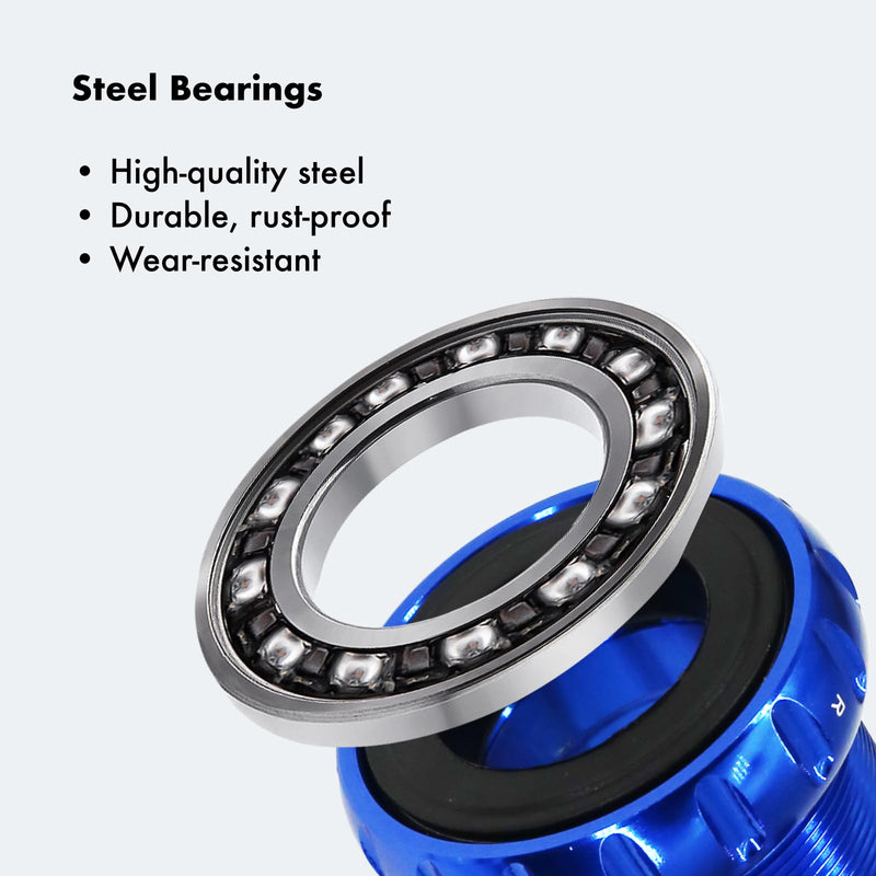 DJC Bike Bearing Bottom Bracket BSA 68-73mm English Threaded BB 22 24mm GXP Spindle, Fit MTB Road Bike Hollow Deore XT SLX R7000 R8000 4700 5800 6800 IXF Prowheel(GXP 22-24mm Black) Steel Bearing GXP 22-24mm Black