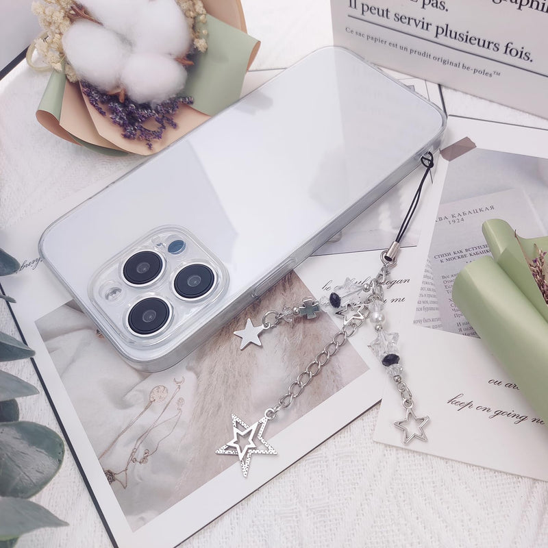 4PCS Cute Phone Charms Aesthetic Y2K Cell Phone Charms Strap Pink Strawberry Butterfly Star Phone Charm Y2K Accessories for Phone Bag Keychain Airpods Camera Pendants Decor