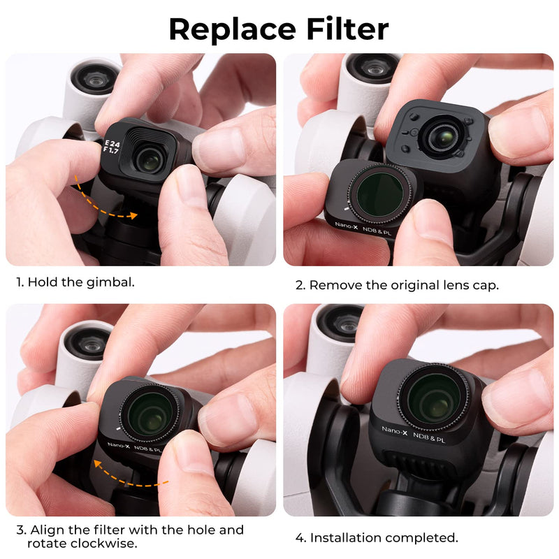K&F Concept Mini 3/Mini 3 Pro Circular Polarizers CPL Filter Compatible with DJI Mini 3 /Mini 3 Pro Drone CPL Filter with 28 Multi-Coated