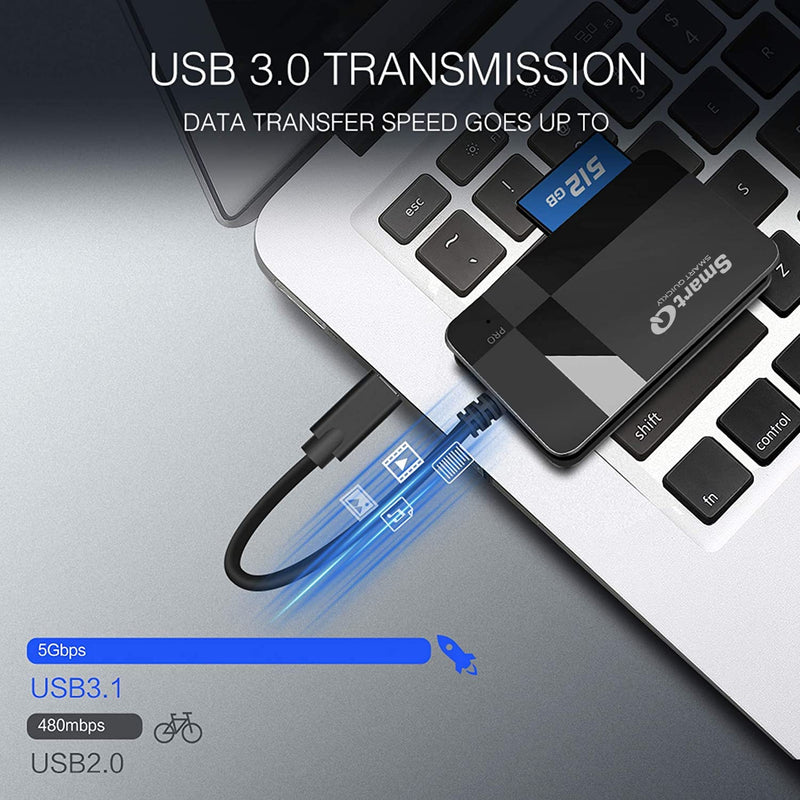 C368 USB 3.0 SD Card Reader, Plug N Play, Apple and Windows Compatible, Powered by USB, Supports CF/SD/SDHC/SCXC/MMC/MMC Micro/RS MMC/Mini SD/Micro SD/MS Duo/MS Pro/MS Pro (Pro Duo C, Black) Pro Duo C
