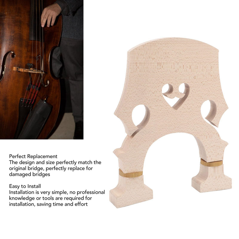 Violin Bridge 3/4, Adjustable Upright Brass Screw Double Bass Bridge for Replacement Enhance Performance Perfectly Match Original