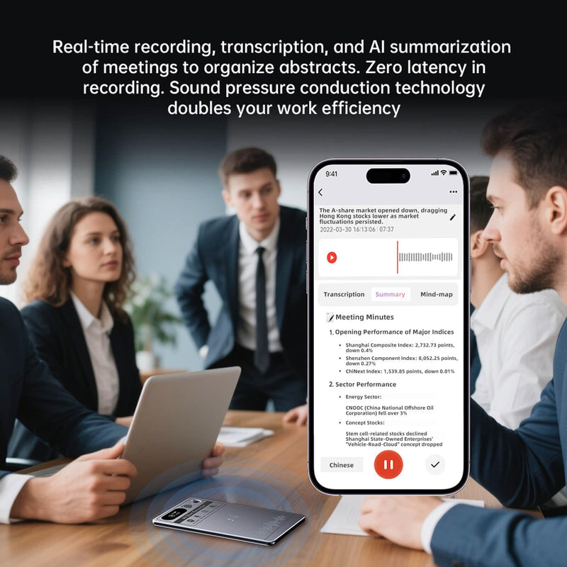 [AUSTRALIA] - AI Voice Recorder with App Control, Advanced AI Transcribe & Summarize with 64GB Memory, Note Voice Recorder, Audio Recorder for Meetings, Lectures, Interviews, Supports 118 Languages, Grey 