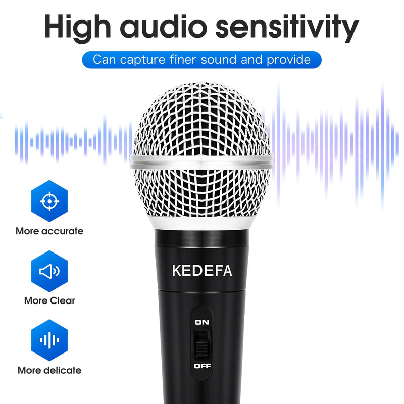[AUSTRALIA] - KM88 Handheld Wired Karaoke Microphone, Super Cardioid Dynamic Vocal Mic with 13.12ft Detachable XLR Audio Cable and ON/Off Switch, for Karaoke Singing Machine, Speaker 