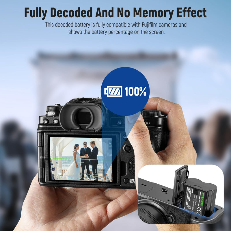 [AUSTRALIA] - NEEWER NP-W235 Camera Battery Charger Set, Dual Slot USB Charger with LCD, 2 Pack 2400mAh Replacement Batteries Compatible with Fujifilm X-T5 X-T4 GFX 100S X-H2S X-S20 GFX 50S II VG-XT4 Battery Grip 