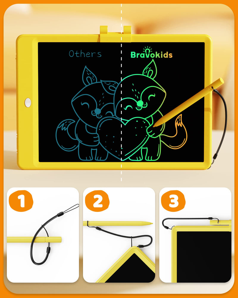 Bravokids 8.5 inch Colorful Doodle Board Drawing Pad, LCD Writing Tablet 10 Inch Doodle Board